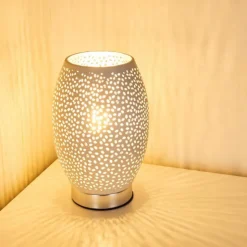 hofstein Lampes À Poser|Lampe à poser Saksborg Chrome, 1 lumière