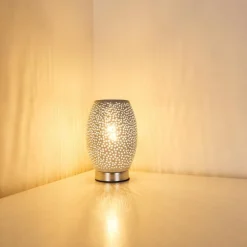 hofstein Lampes À Poser|Lampe à poser Saksborg Chrome, 1 lumière
