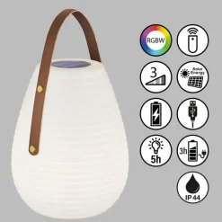 Lampe à poser SCHÖNER WOHNEN-Kollektion Bell LED Blanc, 1 lumière, Télécommandes, Changeur de couleurs