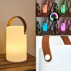 Lampe à poser Tacuala LED Brun, Blanc, 1 lumière, Changeur de couleurs
