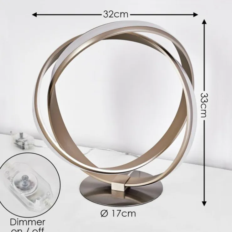 hofstein Éclairage Led|Lampe à poser Woyens LED Nickel mat, 1 lumière