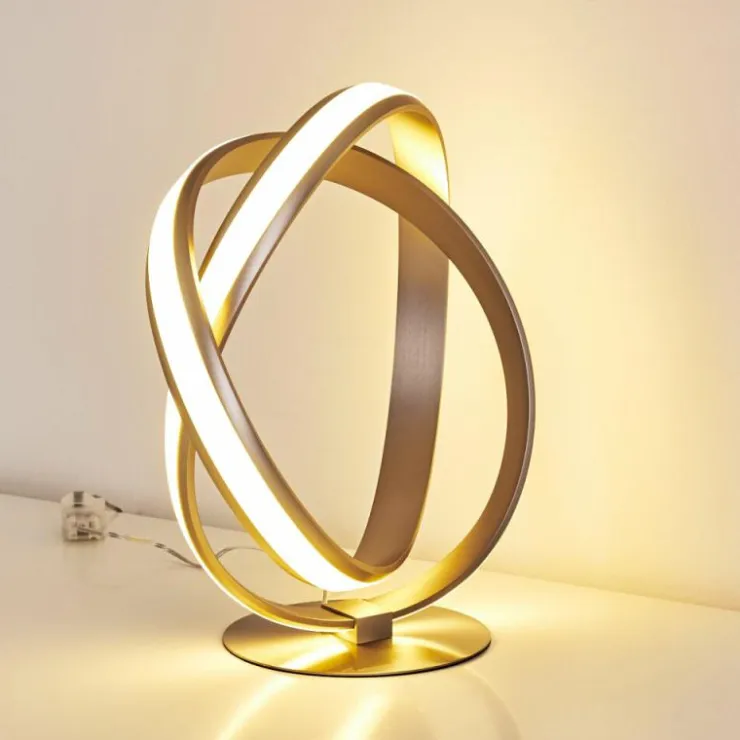 hofstein Éclairage Led|Lampe à poser Woyens LED Nickel mat, 1 lumière