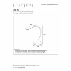 Luminaires Lucide Éclairage Led|Lampe de bureau Lucide EMIL LED Noir, 1 lumière