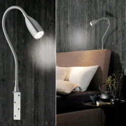 Luminaires Fischer & Honsel Éclairage Led|Lampe de chevet Honsel Sten LED Nickel mat, 1 lumière