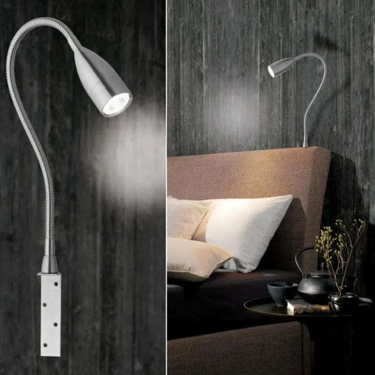Luminaires Fischer & Honsel Éclairage Led|Lampe de chevet Honsel Sten LED Nickel mat, 1 lumière