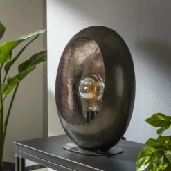 hofstein Lampes À Poser|Lampe de table Avenue Nickel mat, Noir, 1 lumière