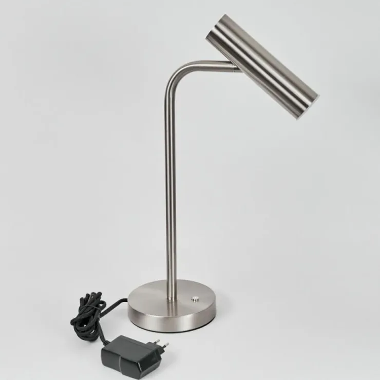 hofstein Lampes À Poser|Lampe de table Dalheim LED Nickel mat, 1 lumière