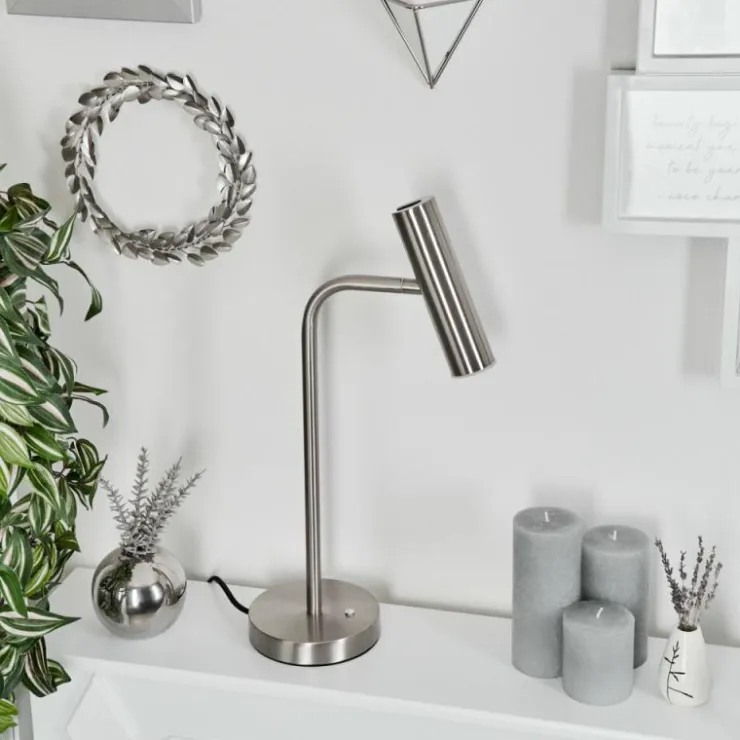 hofstein Lampes À Poser|Lampe de table Dalheim LED Nickel mat, 1 lumière