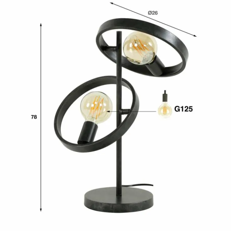 hofstein Lampes À Poser|Lampe de table Hover Anthracite, 1 lumière