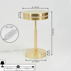 hofstein Éclairage Led|Lampe de table Huallilemu LED Laiton, 1 lumière