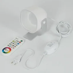 Lampe de table Ledo Argenté, 1 lumière, Télécommandes, Changeur de couleurs
