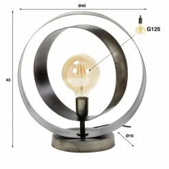 hofstein Lampes À Poser|Lampe de table Rotar Argent Oxydé, 1 lumière