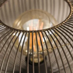 hofstein Lampes À Poser|Lampe de table Vagney Nickel mat, Noir, 1 lumière