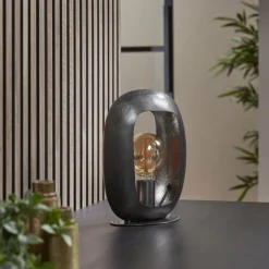 hofstein Lampes À Poser|Lampe de table Arch Nickel mat, Noir, 1 lumière