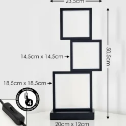 hofstein Lampes À Poser|Lampe de table Bacolod LED Noir, 1 lumière