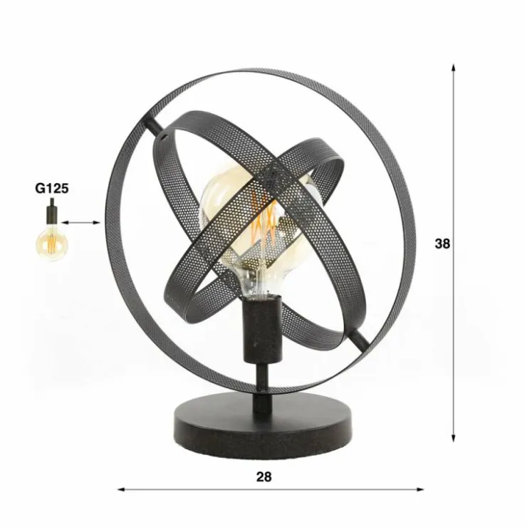 hofstein Lampes À Poser|Lampe de table Cosmos Anthracite, 1 lumière