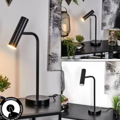 hofstein Éclairage Led|Lampe de table Dalheim LED Noir, 1 lumière
