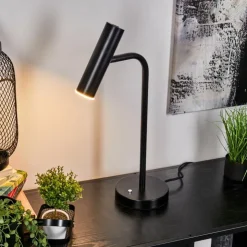hofstein Éclairage Led|Lampe de table Dalheim LED Noir, 1 lumière