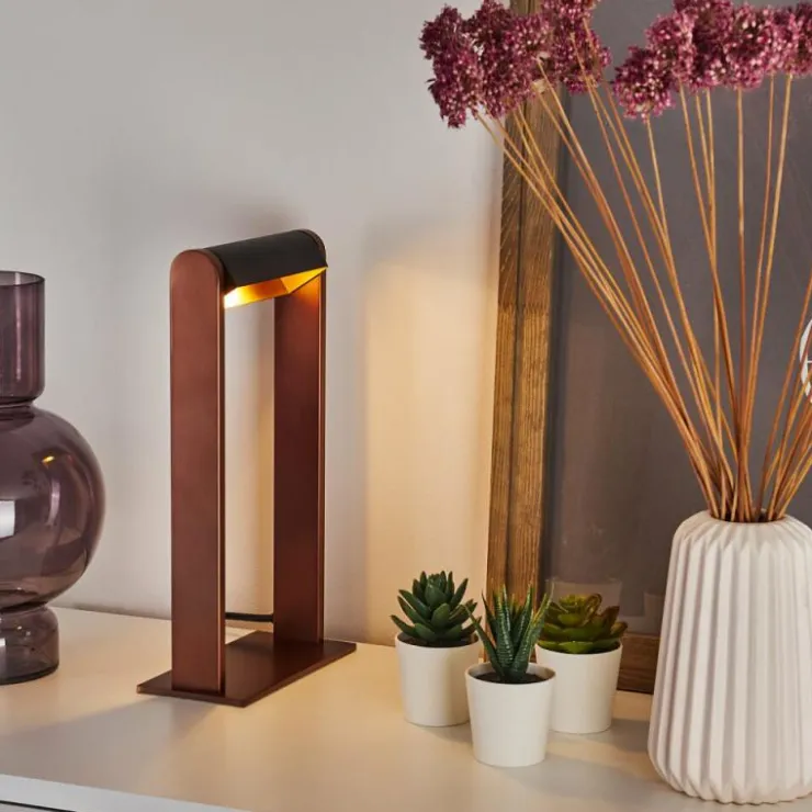 hofstein Lampes À Poser|Lampe de table Denhigh LED Cuivre, Noir, 1 lumière