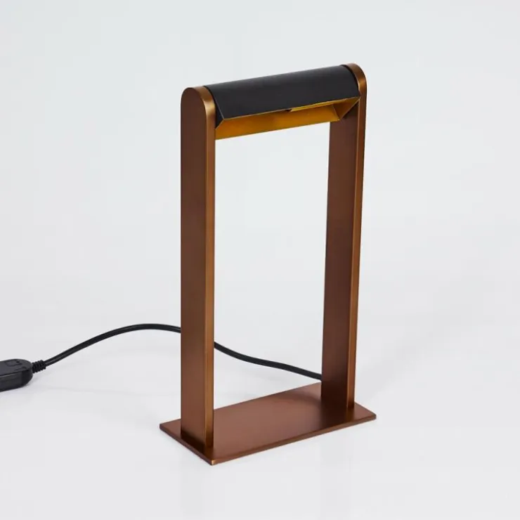 hofstein Lampes À Poser|Lampe de table Denhigh LED Cuivre, Noir, 1 lumière