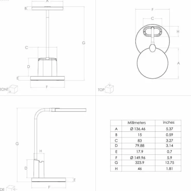 Luminaires Eglo Éclairage Led|Lampe de table Eglo BROLINI LED Noir, 1 lumière