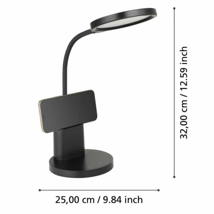 Luminaires Eglo Éclairage Led|Lampe de table Eglo BROLINI LED Noir, 1 lumière