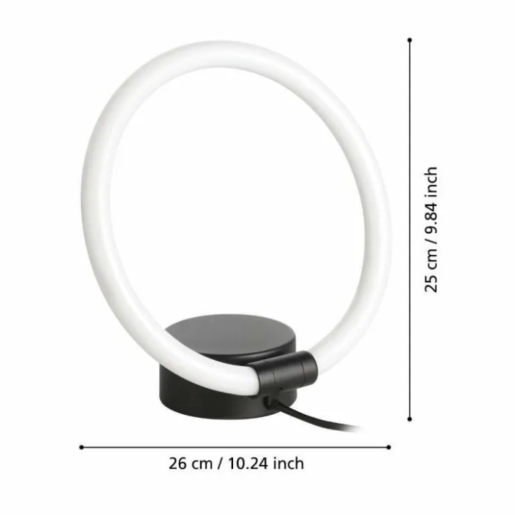 Luminaires Eglo Éclairage Led|Lampe de table Eglo CARANACOA LED Noir, 1 lumière