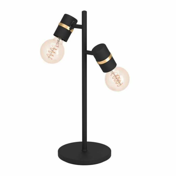 Luminaires Eglo Lampes À Poser|Lampe de table Eglo LURONE Laiton, Noir, 2 lumières