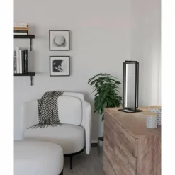 Luminaires Eglo Éclairage Led|Lampe de table Eglo SIBERIA LED Noir, 1 lumière, Télécommandes