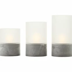 Lampe de table extérieure set de 3 Brilliant Bougie LED Gris, 1 lumière