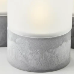 Lampe de table extérieure set de 3 Brilliant Bougie LED Gris, 1 lumière