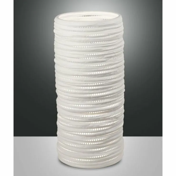 Luminaires Fabas Luce Lampes À Poser|Lampe de table Fabas Luce Marbella Blanc, 1 lumière