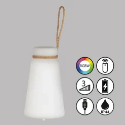 FHL easy Éclairage Led|Lampe de table Bruno LED Blanc, 1 lumière, Télécommandes, Changeur de couleurs