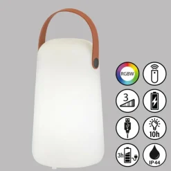 FHL easy Lampes À Poser|Lampe de table Collgar LED Blanc, 1 lumière, Télécommandes, Changeur de couleurs