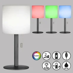 FHL easy Lampes À Poser|Lampe de table Lesina LED Anthracite, 1 lumière, Changeur de couleurs
