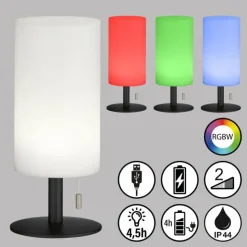 FHL easy Lampes À Poser|Lampe de table Larino LED Anthracite, 1 lumière, Changeur de couleurs