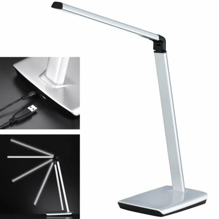 Luminaires Fischer & Honsel Éclairage Led|Lampe de table Fischer & Honsel Bright LED Argenté, 1 lumière