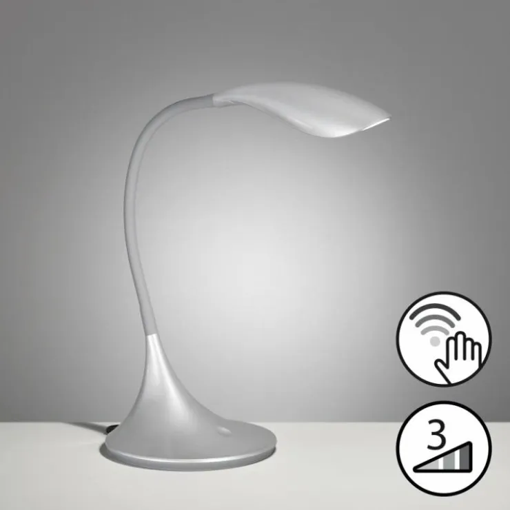 Luminaires Fischer & Honsel Éclairage Led|Lampe de table Fischer & Honsel Nil LED Argenté, 1 lumière