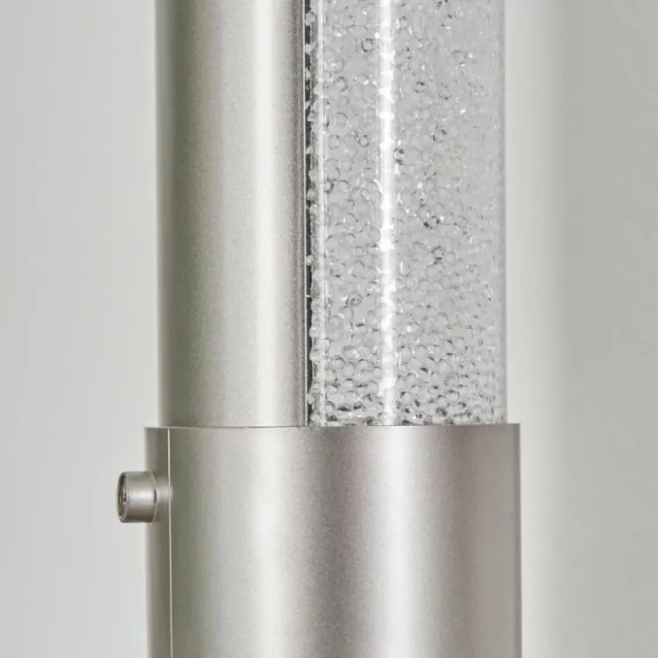hofstein Lampes À Poser|Lampe de table Flaut LED Nickel mat, 1 lumière, Télécommandes, Changeur de couleurs