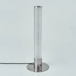 hofstein Lampes À Poser|Lampe de table Flaut LED Nickel mat, 1 lumière, Télécommandes, Changeur de couleurs