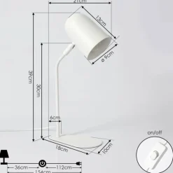 hofstein Lampes À Poser|Lampe de table Gilsbro Blanc, 1 lumière
