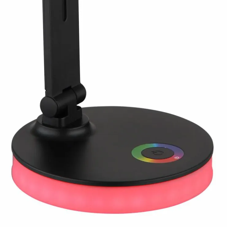 Luminaires Globo Lighting Éclairage Led|Lampe de table Globo GERALDO LED Noir, 1 lumière, Changeur de couleurs