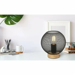 Luminaires Globo Lighting Lampes À Poser|Lampe de table Globo PABLO Noir, 1 lumière