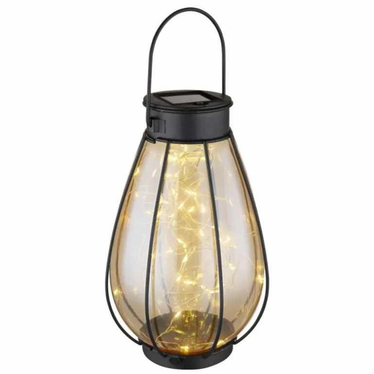 Lampe de table Globo SOLAR LED Noir, 40 lumières