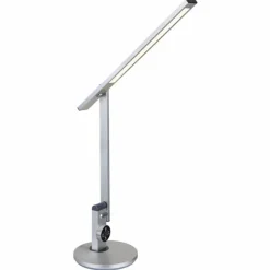 Luminaires Globo Lighting Éclairage Led|Lampe de table Globo SOLANA LED Aluminium brossé, Blanc, 1 lumière