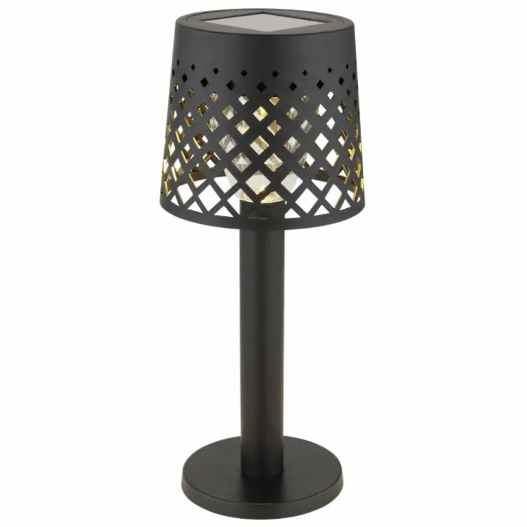 Lampe de table Globo SOLAR LED Noir, Transparent, 1 lumière