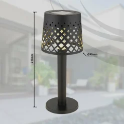 Lampe de table Globo SOLAR LED Noir, Transparent, 1 lumière