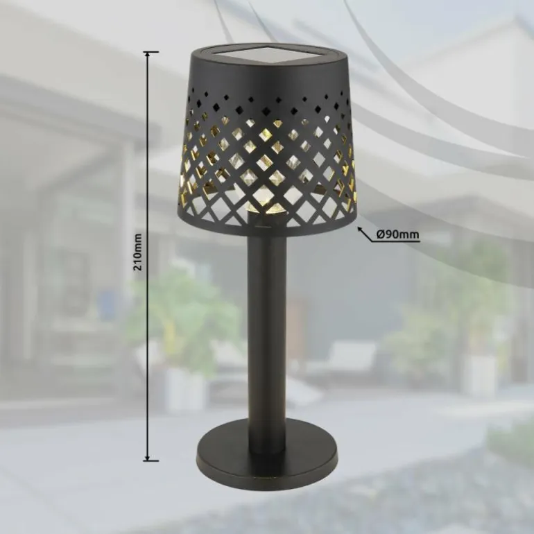 Lampe de table Globo SOLAR LED Noir, Transparent, 1 lumière