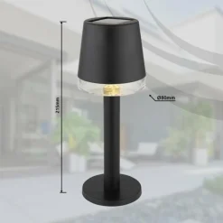 Lampe de table Globo SOLAR LED Noir, Transparent, 1 lumière