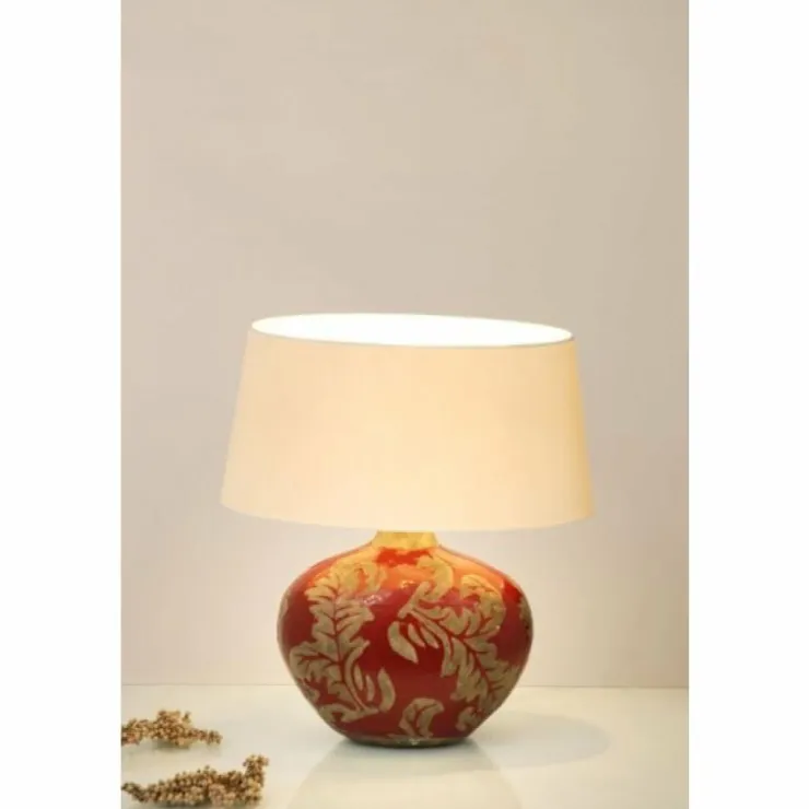 Luminaires Holländer Lampes À Poser|Lampe de table Holländer TOULOUSE OVAL Beige, Rouge, 1 lumière